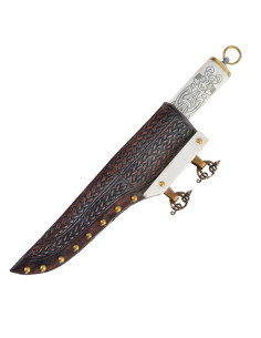 Cuchillo Seax vikingo pequeño, empuñadura en hueso,... 2