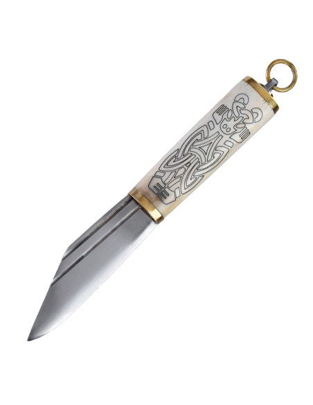 Lille Viking Seax kniv, knogleskaft,...