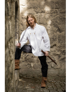 Artur Piratenshirt mit Schnürsenkeln, weiß