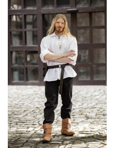 Artur piratskjorte med snørebånd, hvid 2