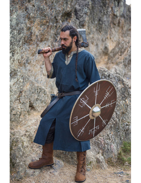 Túnica vikinga manga corta Richard, azul