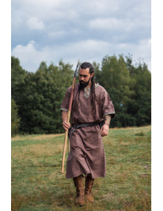 Viking tuniek korte mouw Richard, kleur bruin 2