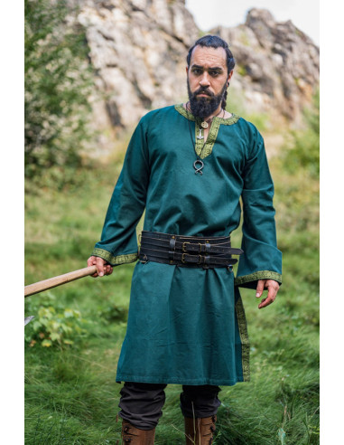 Mittelalterliche Tunika Halvor, grüne Farbe