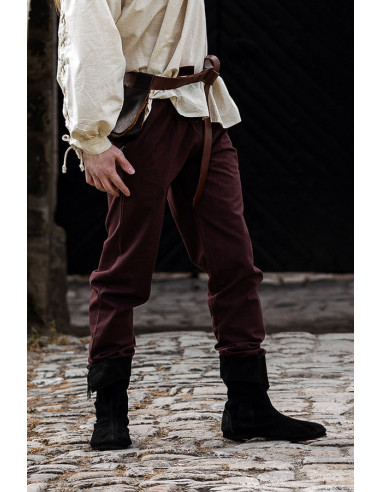 Middeleeuwse broek Unisex DONKERBRUINE kleur met elastische band in de taille