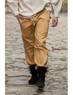 Unisex LICHTBRUINE middeleeuwse broek met elastische...