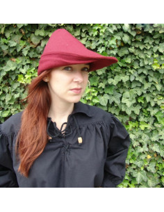 Rød uld Robin Hood hat