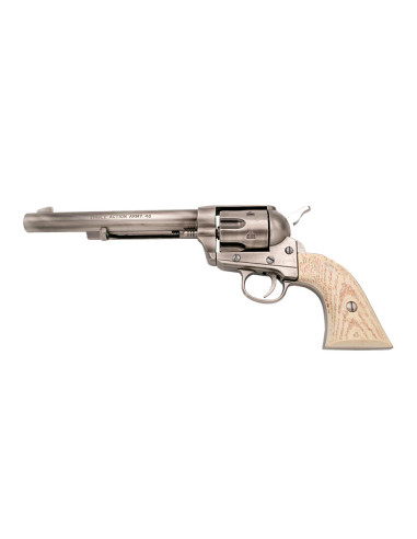 Revólver PeaceMaker Colt-45 cañón largo, gris pulido, mango marfil