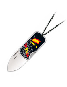 Navaja bandera española 3D con colgante de bolas, hoja 4 cm