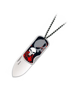 Navaja calavera 3D con colgante de bolas, hoja 4 cm