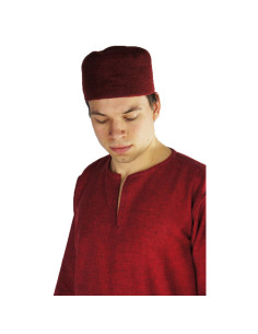 Gorro en fieltro de lana modelo Hans, color rojo