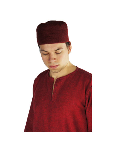 veneno Edición Indirecto Gorro en fieltro de lana modelo Hans, color rojo ⚔️ Tienda Medieval Talla  L/XL