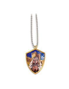 Colgante escudo caballero templario con su espada