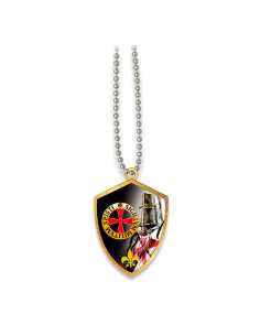 Colgante escudo caballero templario con su casco