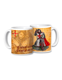 Taza Cerámica Caballero Templario rezando