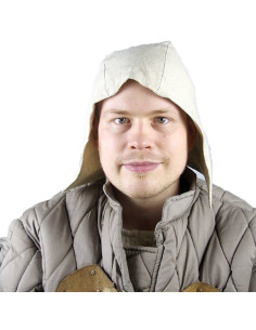 Middeleeuwse boerencrêpe model Gerard, naturel wit katoen