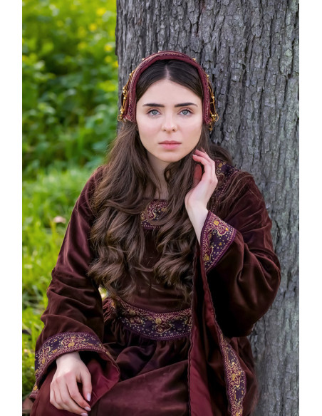 Elaine edele fluwelen pet, bordeaux