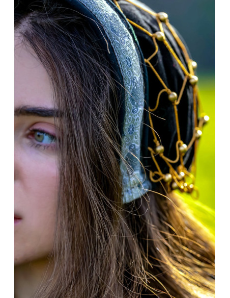 Capuchon Elaine van nobel fluweel, zwart