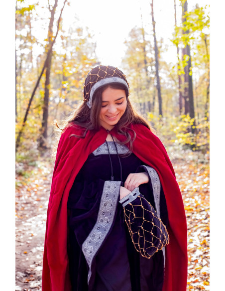 Capuchon Elaine van nobel fluweel, zwart