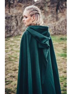 Capa de lana medieval con bordados a mano, modelo Alma 2