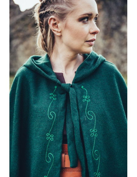 Middelalder uldkappe med håndbroderi,...