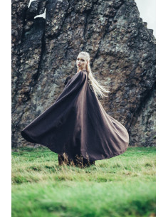 Middeleeuwse cape zonder capuchon Kuno model, bruine kleur