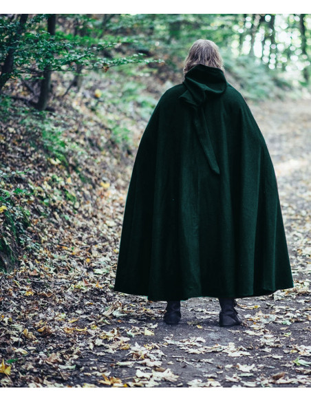 Capa medieval larga cierre hebilla...