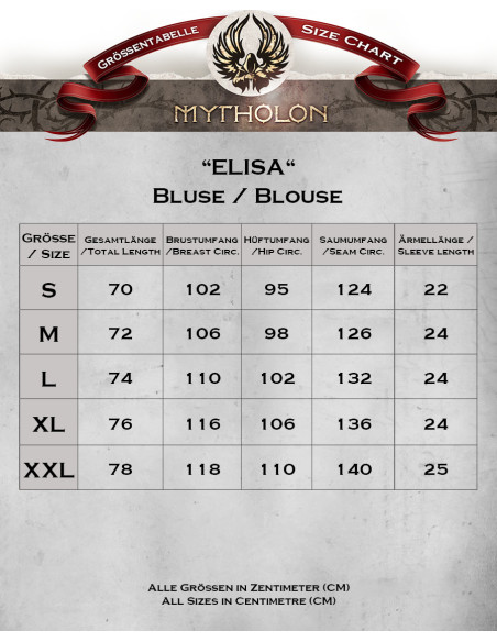 Blusa medieval Elisa manga corta,...