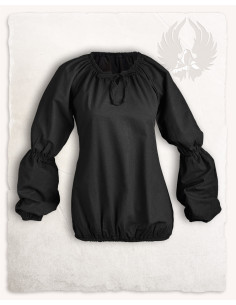 Middeleeuwse Kara blouse met lange mouwen, zwart, met... 2