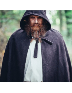 Capa medieval larga modelo Raik, marrón 160 cm.