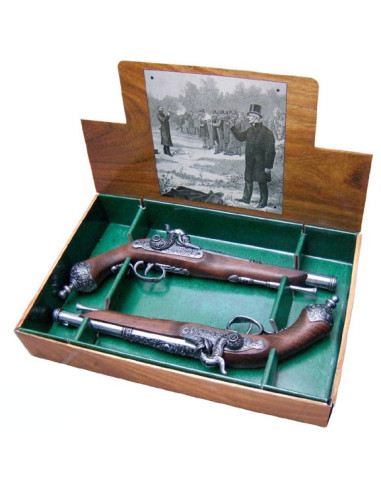 Set 2 italienische Duellpistolen, 1825