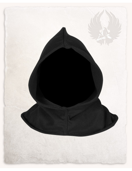 Vintage schwarze Bron-Kapuze aus Wolle