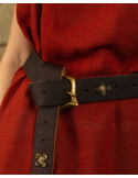 Edler Adalberto Mittelaltergürtel aus Leder, 130 cm.