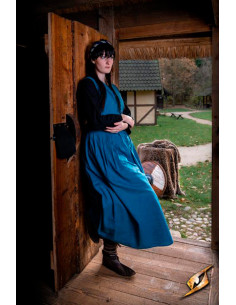 Middelalder- og renæssancekjole Adelina kvinde i Misty blue 2