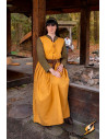 Vestido medieval y Renacentista mujer Adelina en amarillo mostaza