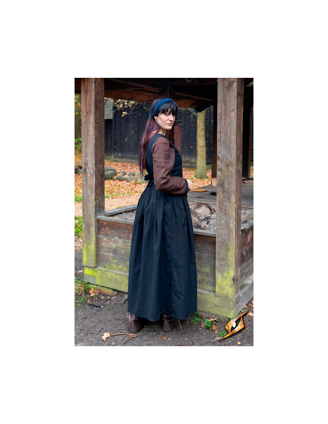 Vestido medieval mujer Rebelde Adelina en negro ⚔️ Tienda-Medieval