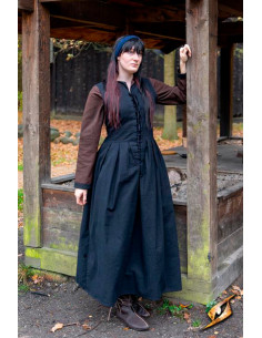 Vestido medieval mujer campesina Adelina en negro