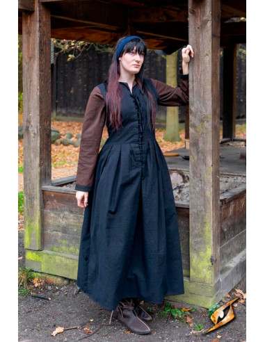 Vestido medieval mujer Morgana - Negro ⚔️ Tienda-Medieval