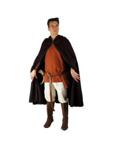 Capa medieval corta cierre hebilla modelo Ilmar, marrón...