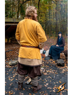 Camisa medieval algodón Jolner amarillo mostaza 2