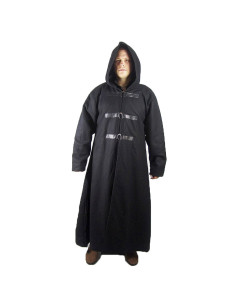 Gothic zwarte wollen jas, model Ivanus