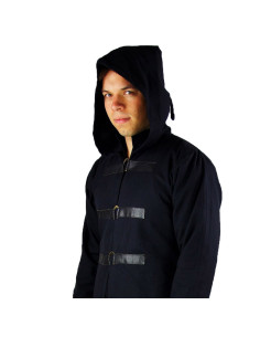 Gothic zwarte wollen jas, model Ivanus 2