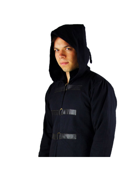 Gothic zwarte wollen jas, model Ivanus Gothic zwarte wollen jas, model Ivanus