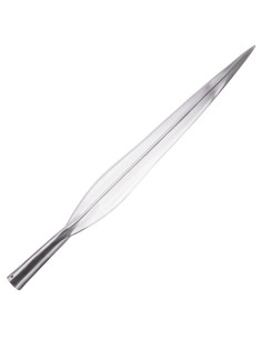 Punta de lanza vikinga larga tallada, 64 cm.