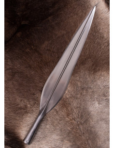 Lang udskåret vikingespydspids, 64 cm. 2