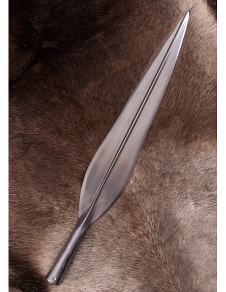 Punta de lanza vikinga larga tallada,...