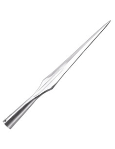 Lang middelalderlig spydspids med riflet, længde 43,5 cm.