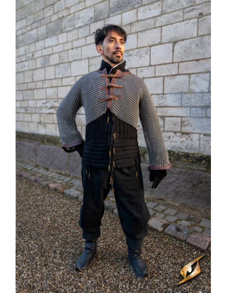 Mangas de cota de malla color acero,...