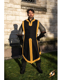Middelalderlig tabard Clement tofarvet, episk sort -...