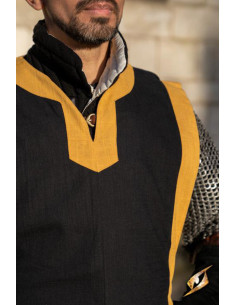 Tabardo medieval Clement bicolor, negro épico - amarillo... 2