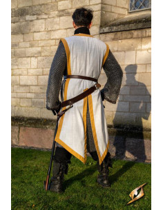 Tabardo medieval Clement bicolor, blanco marfil -... 2